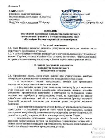 Порядок реагування 