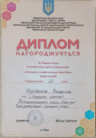 Володимирецький ліцей «Колегіум» — серед кращих у грі «Сокіл» («Джура»)!